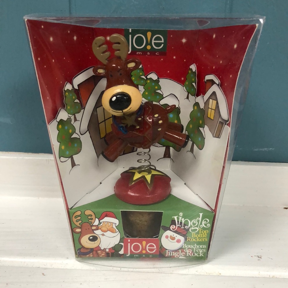 Jo!e MSC Reindeer Jingle Top Bottle Rocker Wine Cork 2005 Christmas New